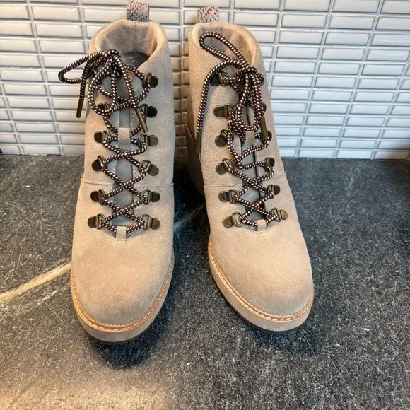 Toms Gray Ankle Boots with Wedge Heel - Picture 2 of 8